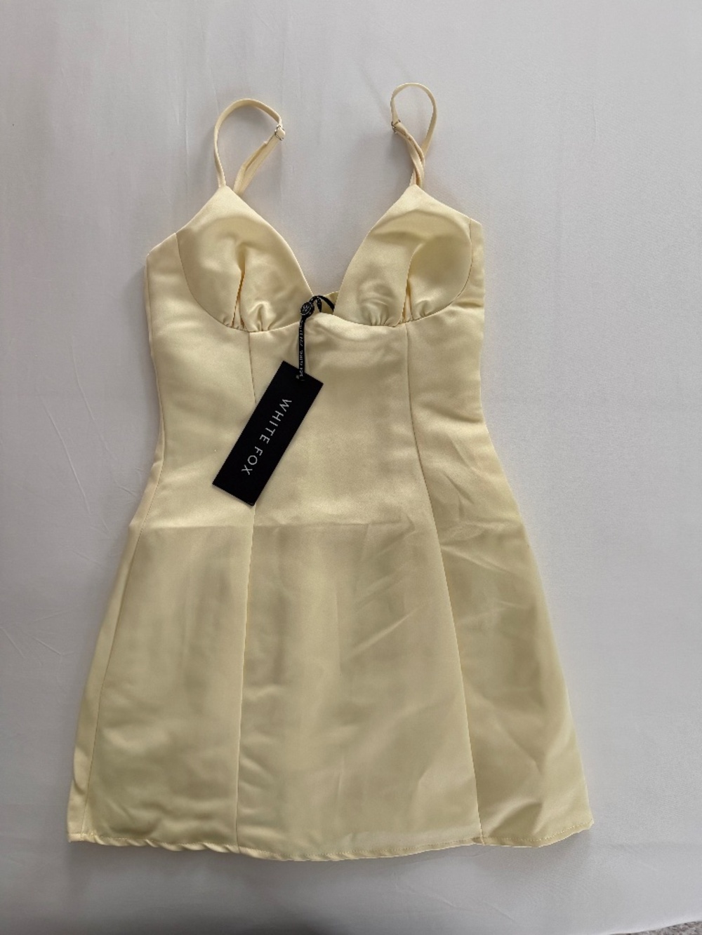 XXS White Fox “Feeling Tipsy” Mini Dress in Lemon